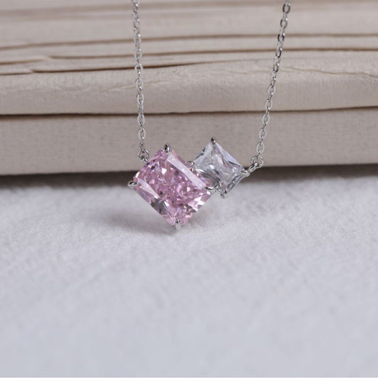 S925 Geometric Ice Cut Zircon Necklace Advanced