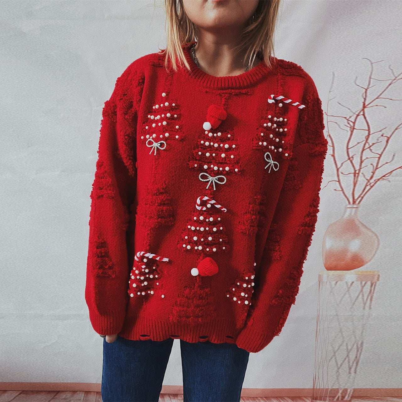 Handmade New Year Holiday Sweater Pullover