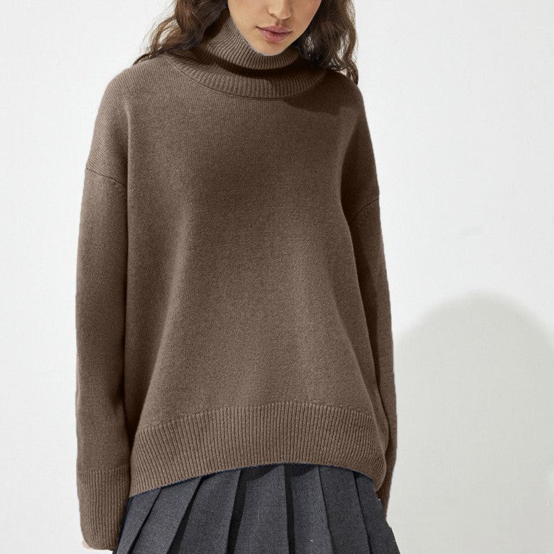 High Collar Loose Knitted Sweater