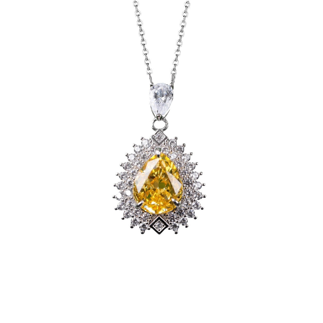 Yellow Diamond Pendant Temperament Necklace