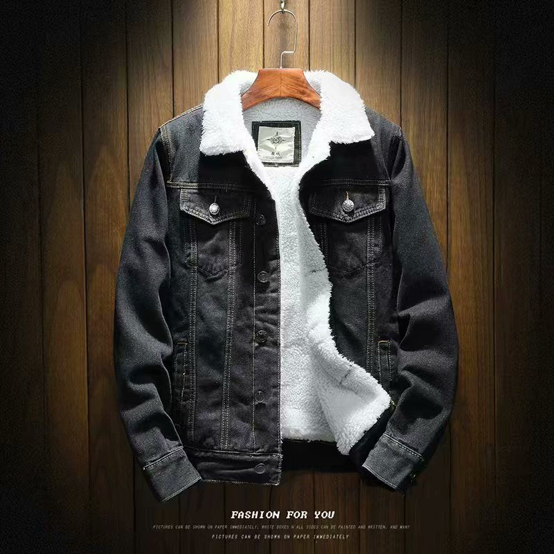 Men's winter denim cotton jacket