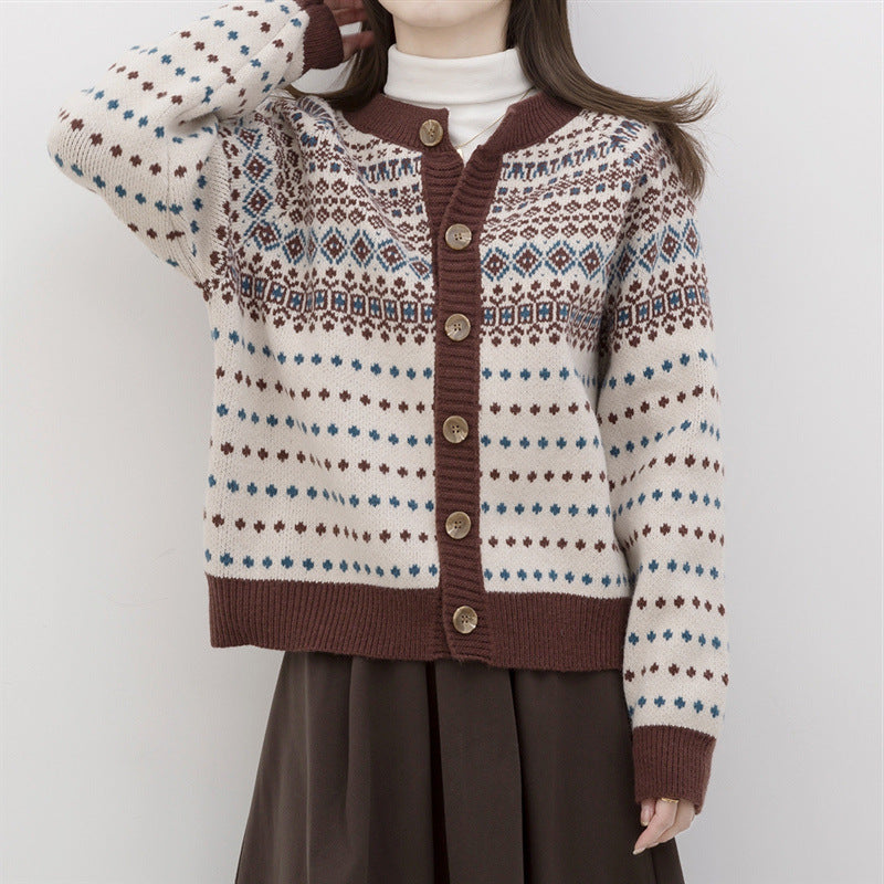 Ladies Spring And Autumn Knitted Cardigan