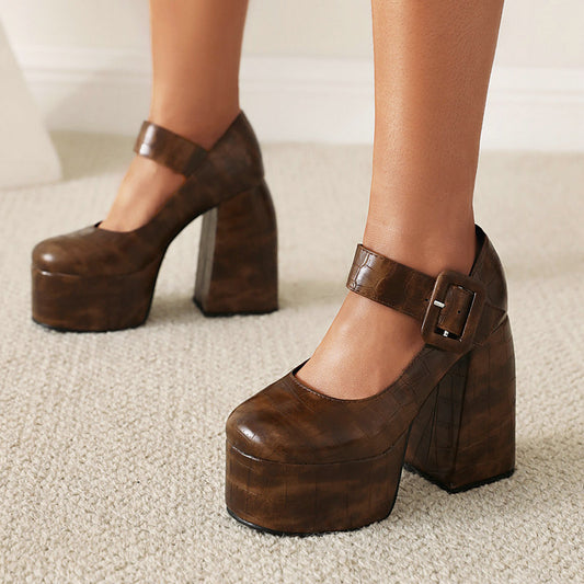 Sweet Cool Mary Jane Square Toe High Heels