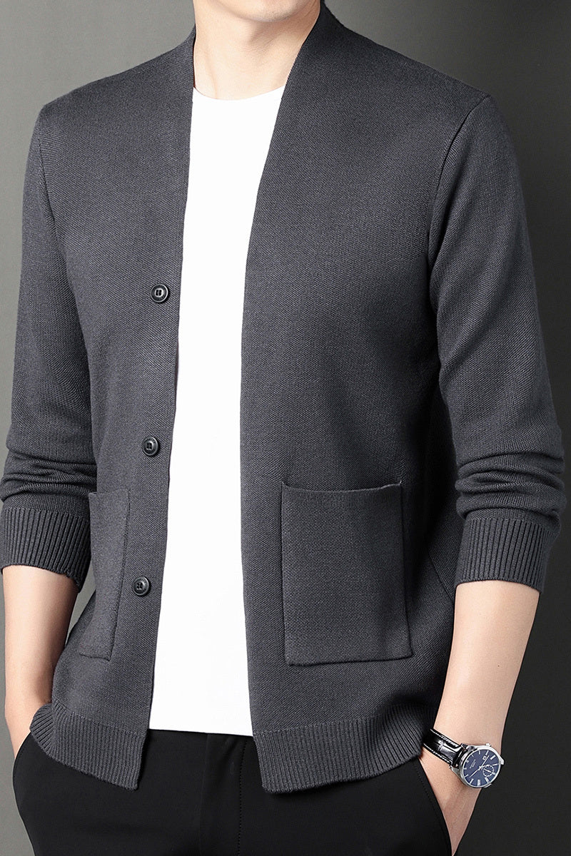 Men's Cardigan Simple Business Casual Knitted Jacket