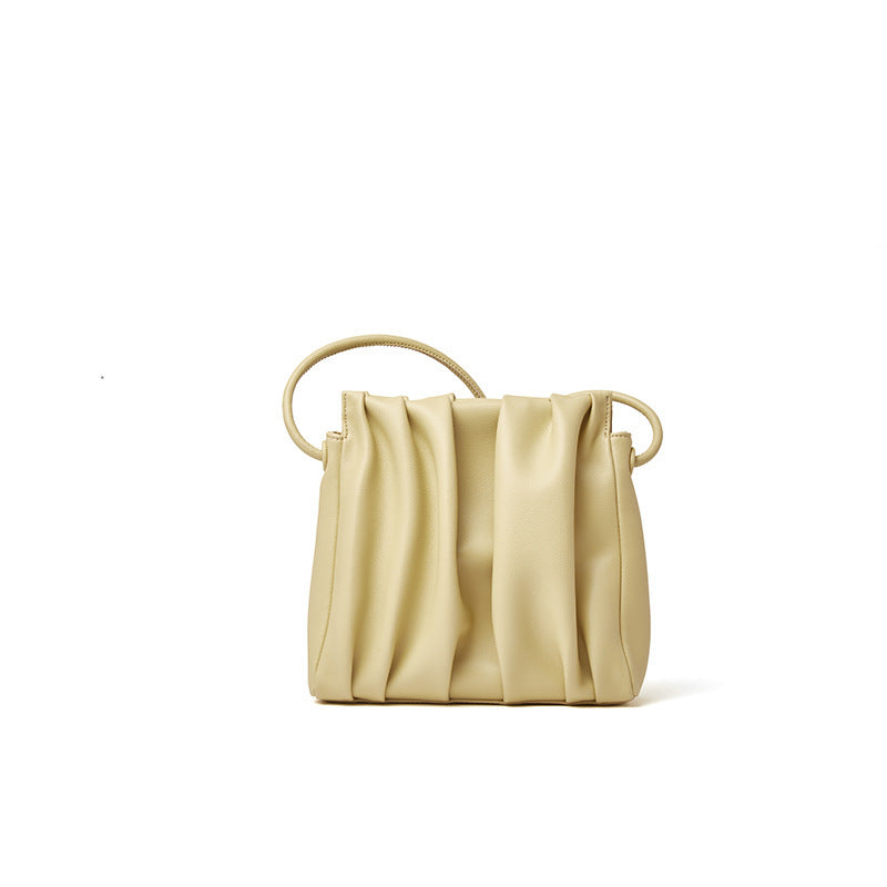 Crossbody Solid Color Pleated Cloud Bag