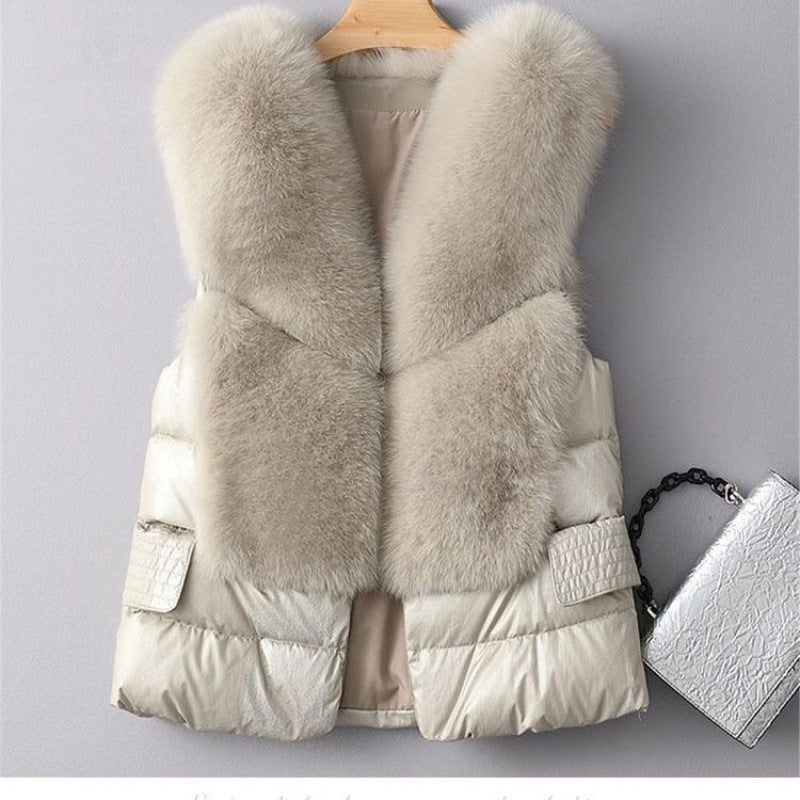 Winter Short Down Jacket Women's Imitation Fox Fur