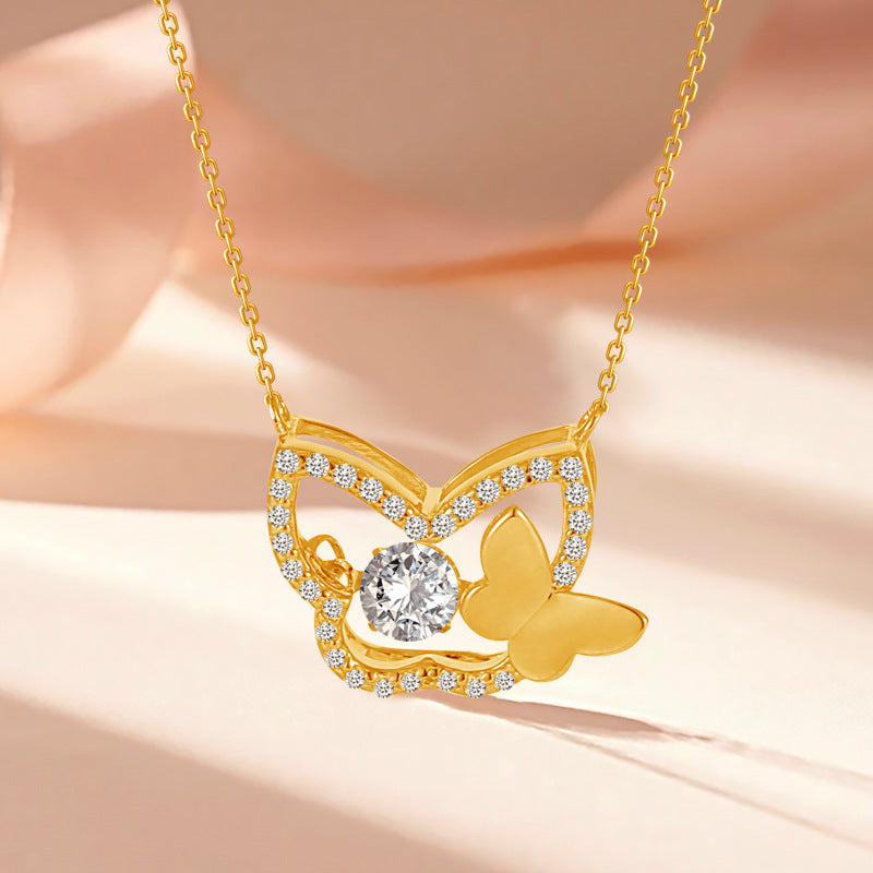 925 Sterling Silver Niche Temperament Butterfly Sterling  Necklace