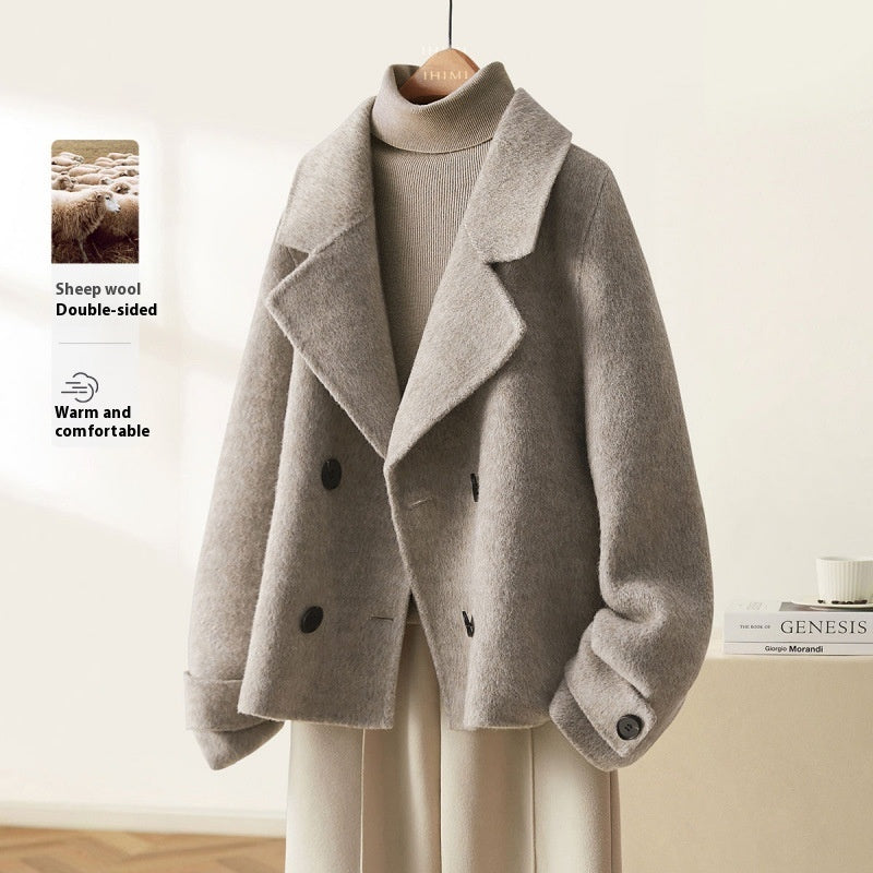 Hepburn Style Woolen  Coat