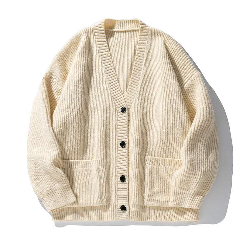 Thick Needle Heavy Texture Cardigan Sweater