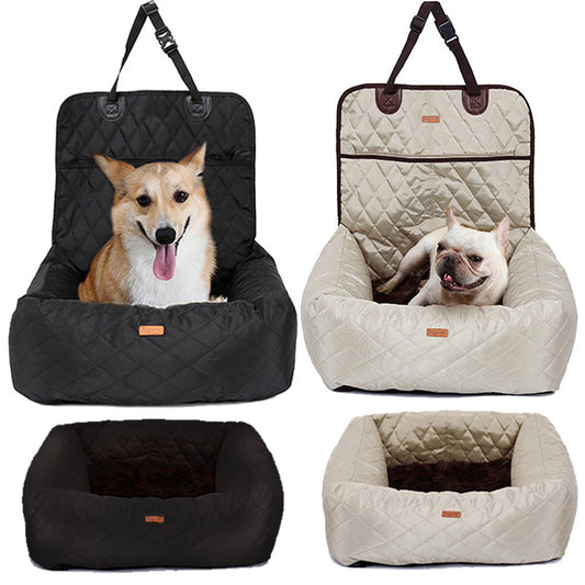 2 In 1 Pet Dog Carrier Folding Car Seat Pad  Mattress