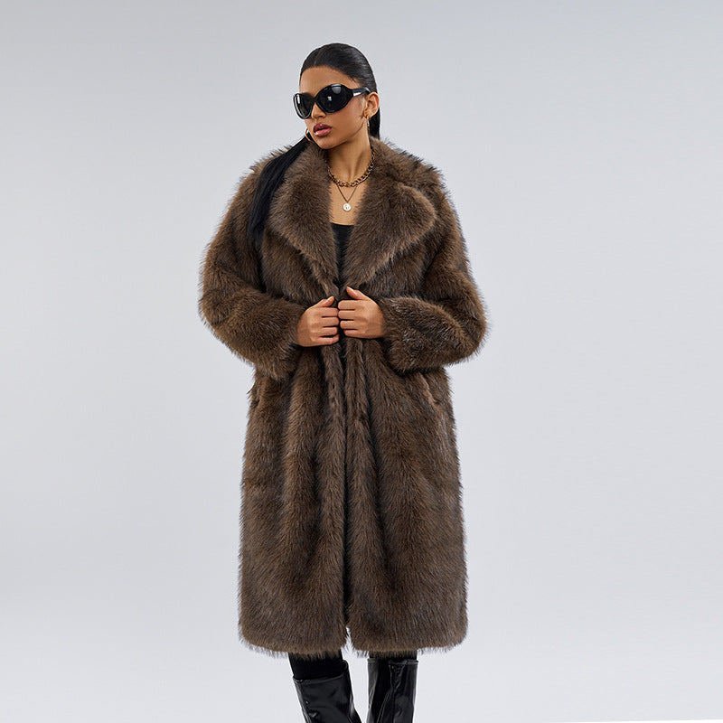 Fox Fur Extended Overcoat Coat