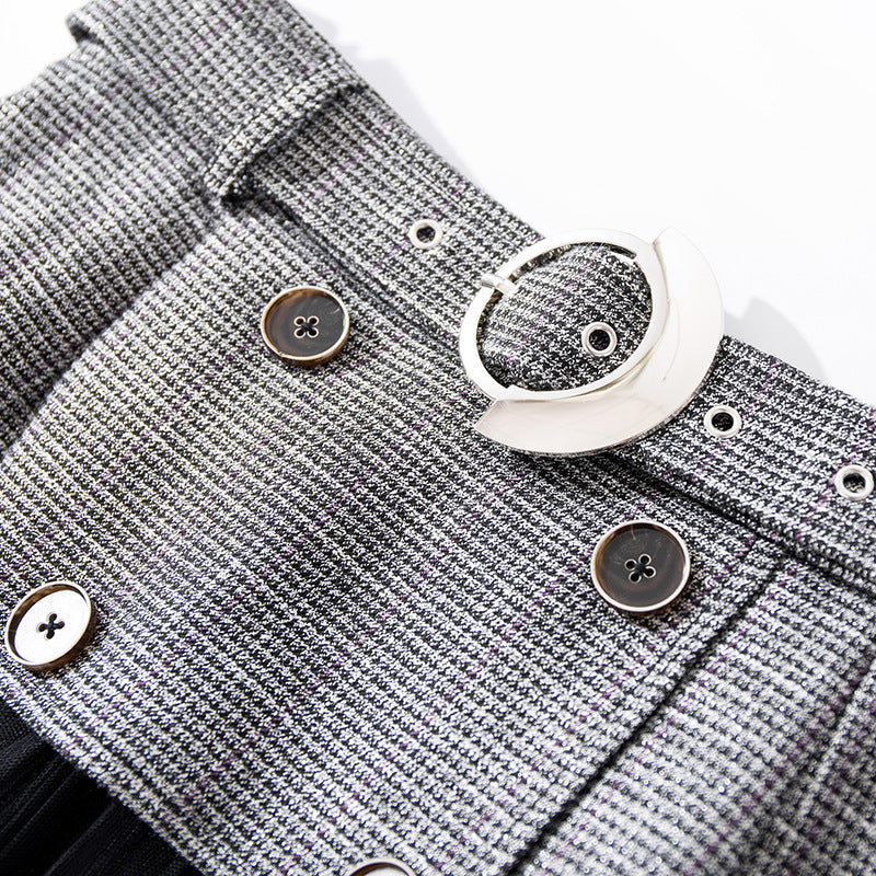 New Women's Belts Show Thin And Elegant Pleated Mesh Skirt