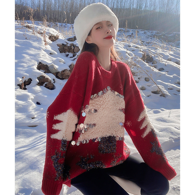 Women's Mid-length Christmas Sweater