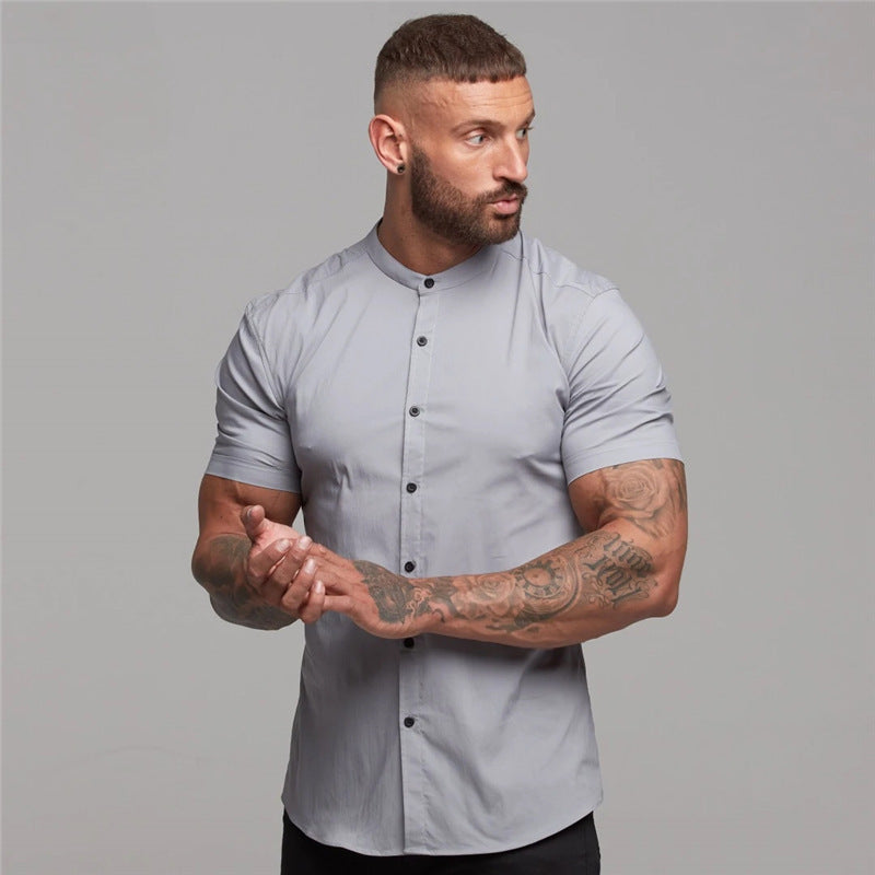 Mens Short Cool Casual Fashion Breathable Shirt