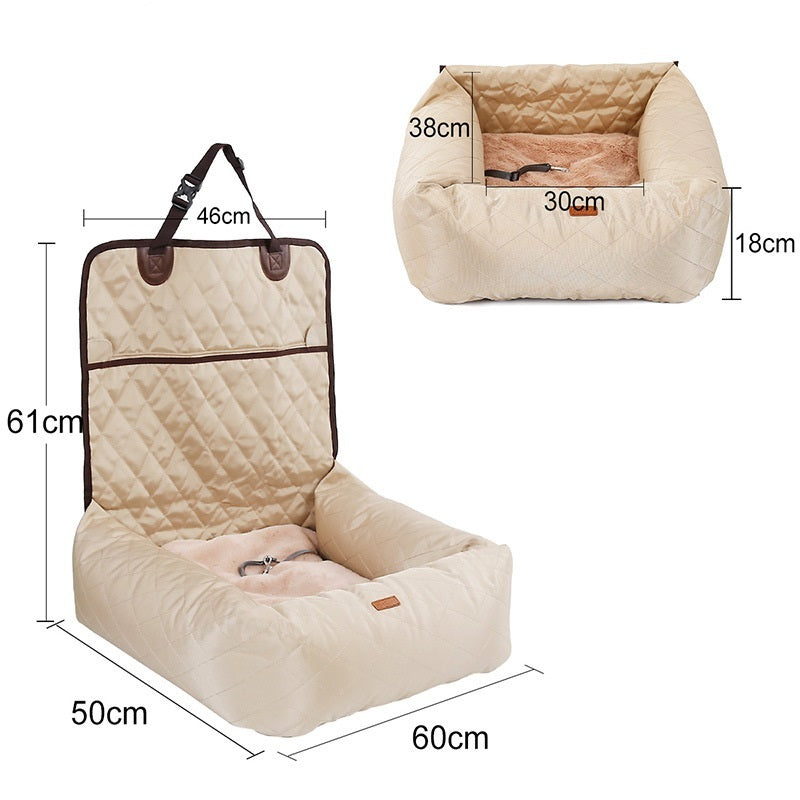 2 In 1 Pet Dog Carrier Folding Car Seat Pad  Mattress