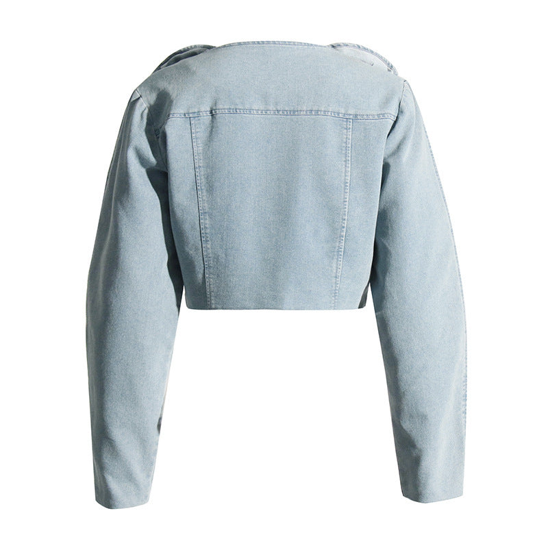 Long Sleeve Three-dimensional Decoration Denim Jacket