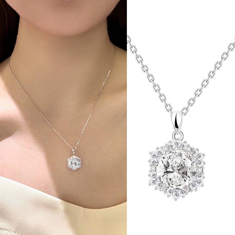 Snowflake S925 Sterling Silver Necklace For Women