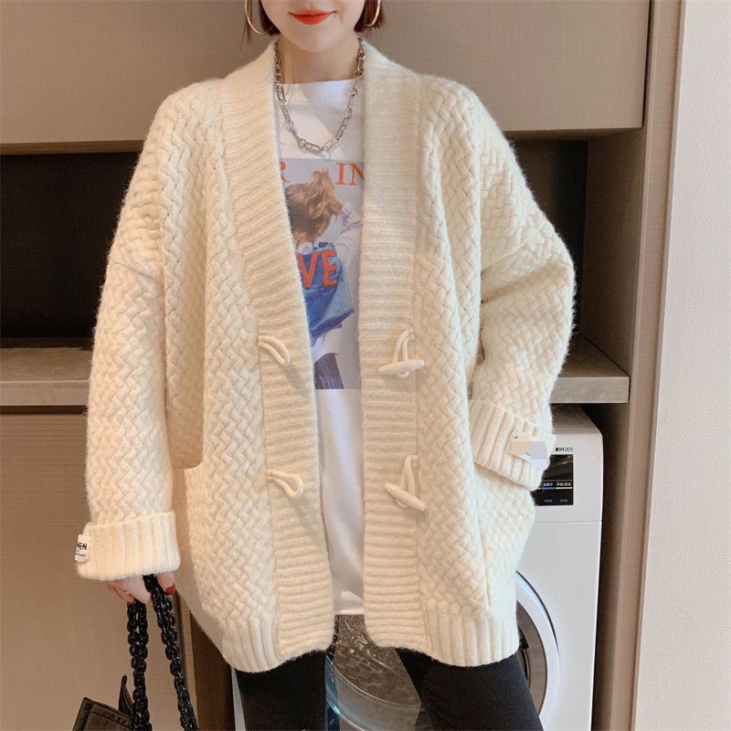 Women Twist Wool Button Sweater