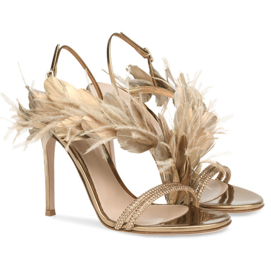 Feather Banquet High Heels Women's Stiletto