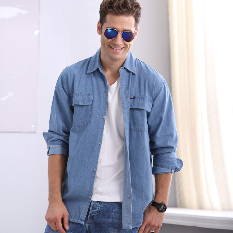 Men's Denim Long Sleeve Shirt