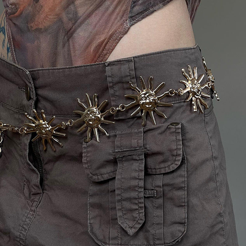 Metal Sun Stitching Waist Chain All-match