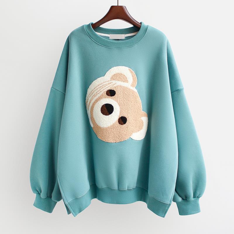 Bear head embroidery Women's cardigan