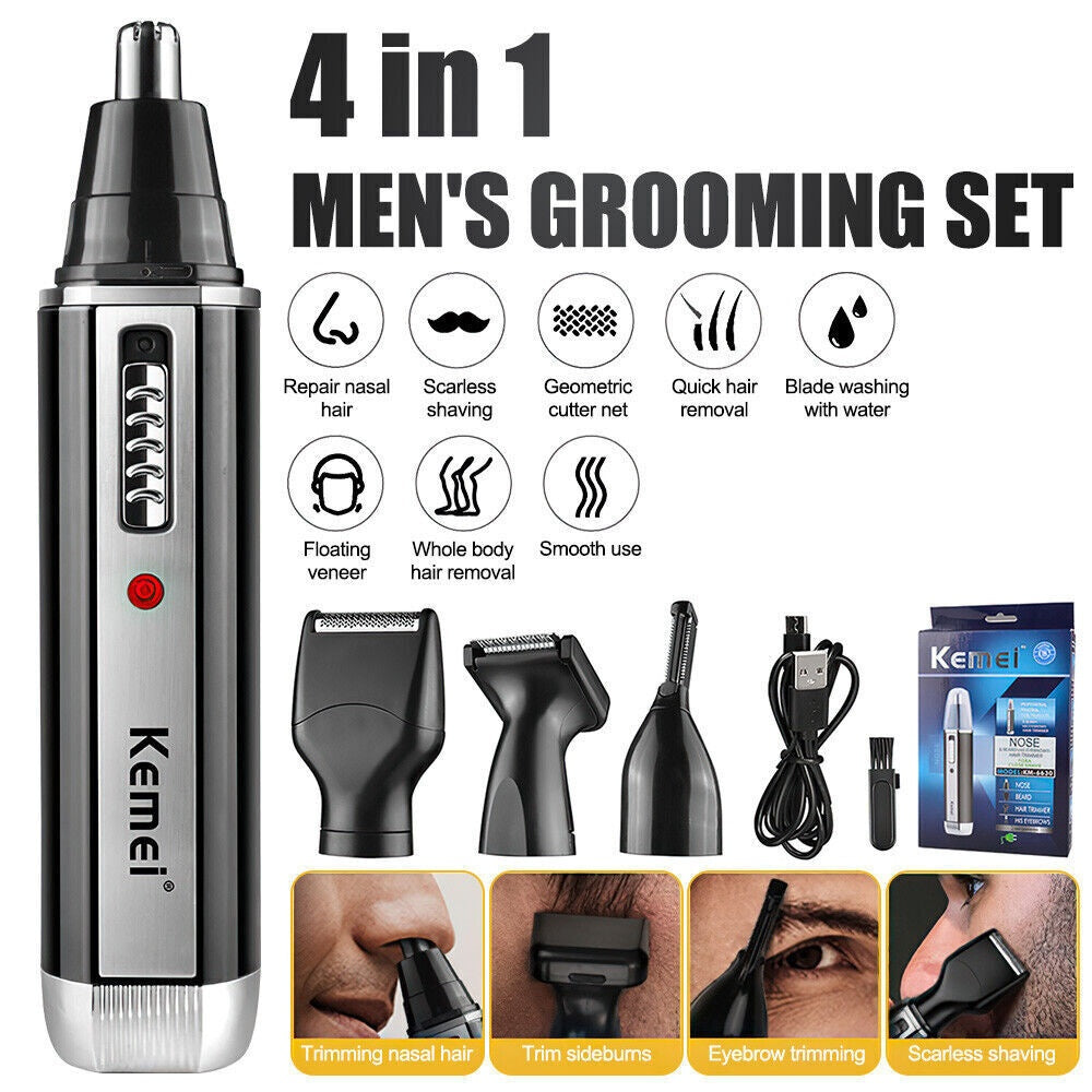 4 In 1 Rechargeable Hair Beard Eyebrow Ear Nose Shaver Trimmer