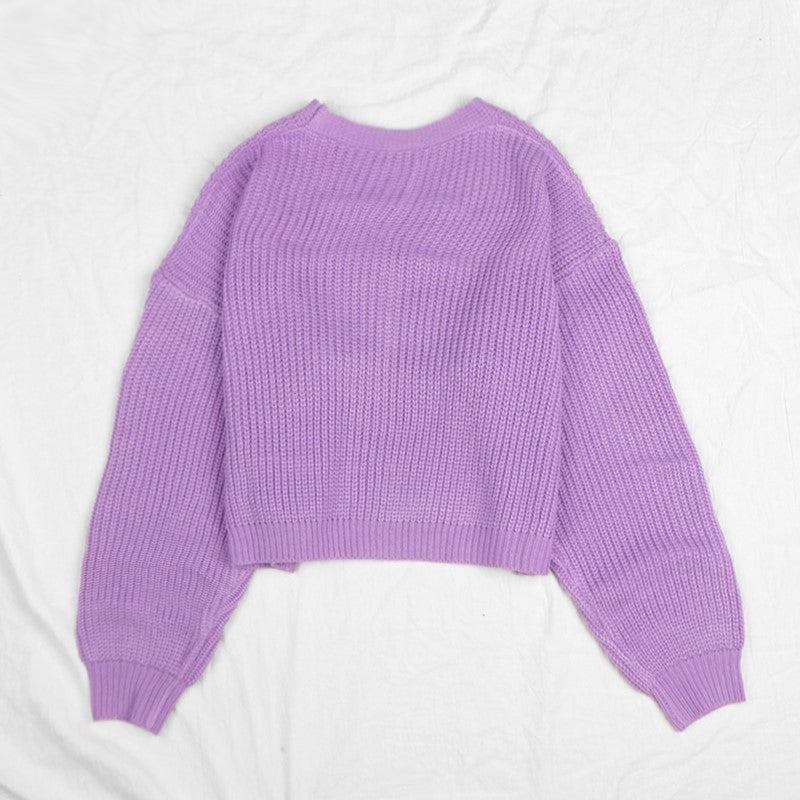 Mid-length Elegant Ladies Sweater Top Knitted Winter