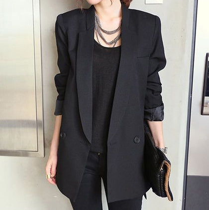 Female Notched Collar Asymmetrical Chic  Blazer