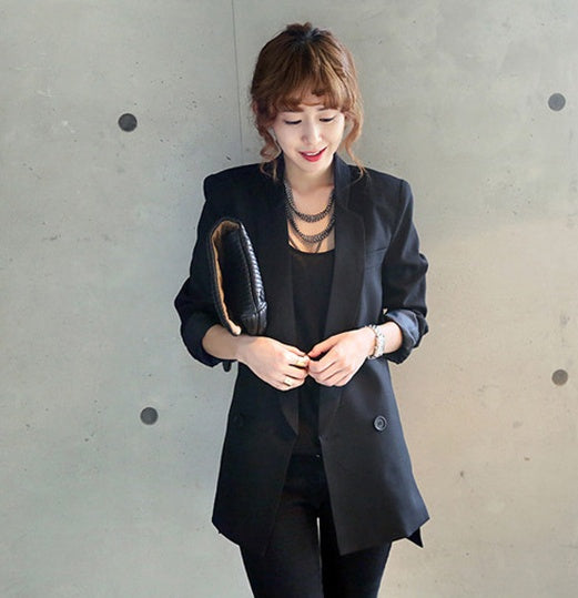 Female Notched Collar Asymmetrical Chic  Blazer