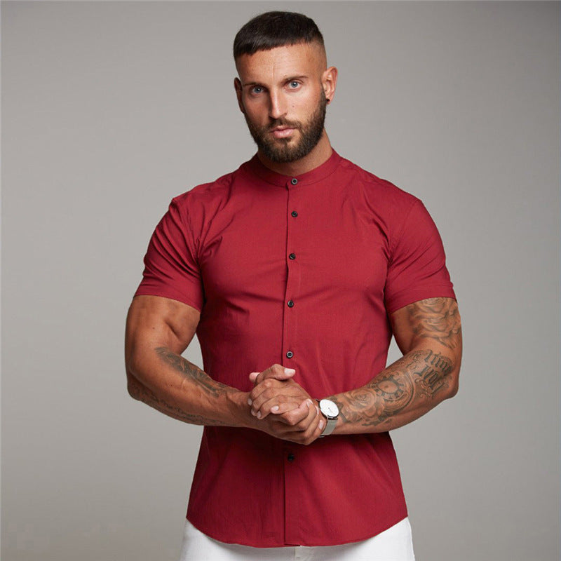 Mens Short Cool Casual Fashion Breathable Shirt