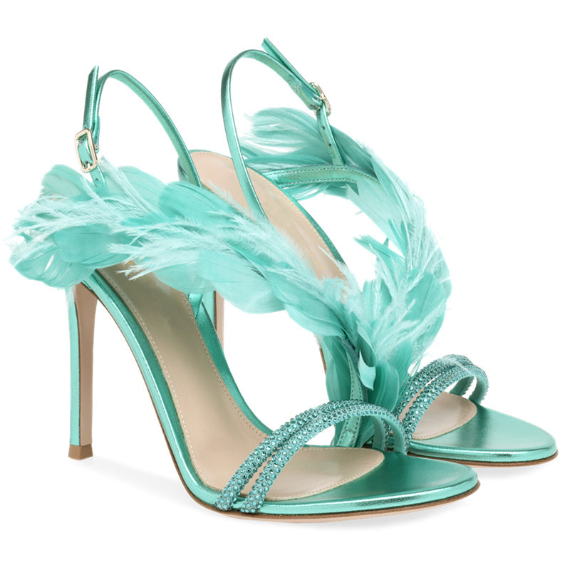 Feather Banquet High Heels Women's Stiletto