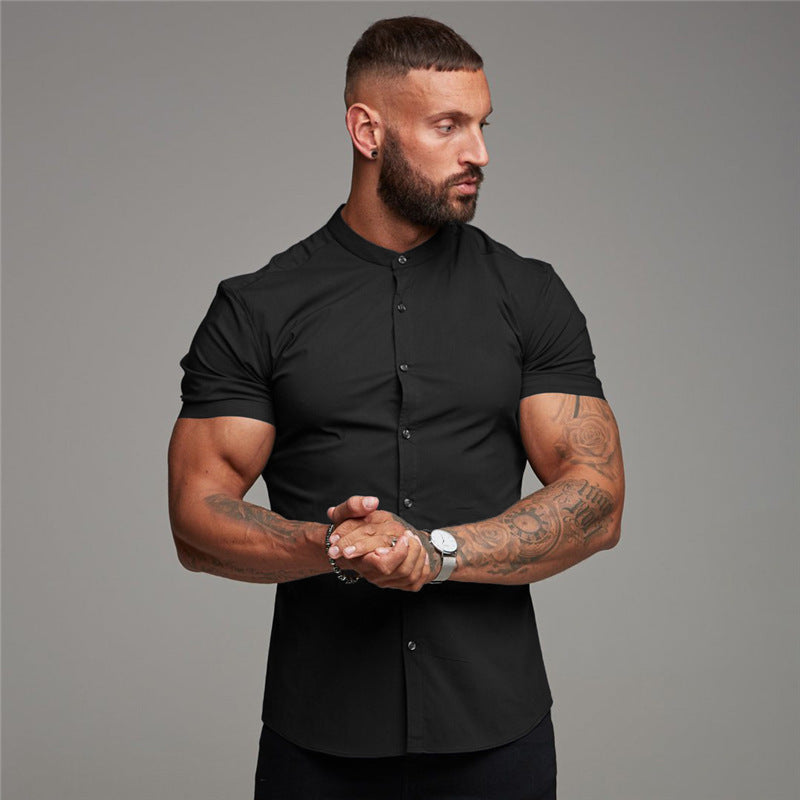 Mens Short Cool Casual Fashion Breathable Shirt