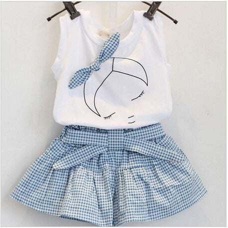 AiLe Rabbit Girls Fashion Set Short Sleeve Shirt  and Short