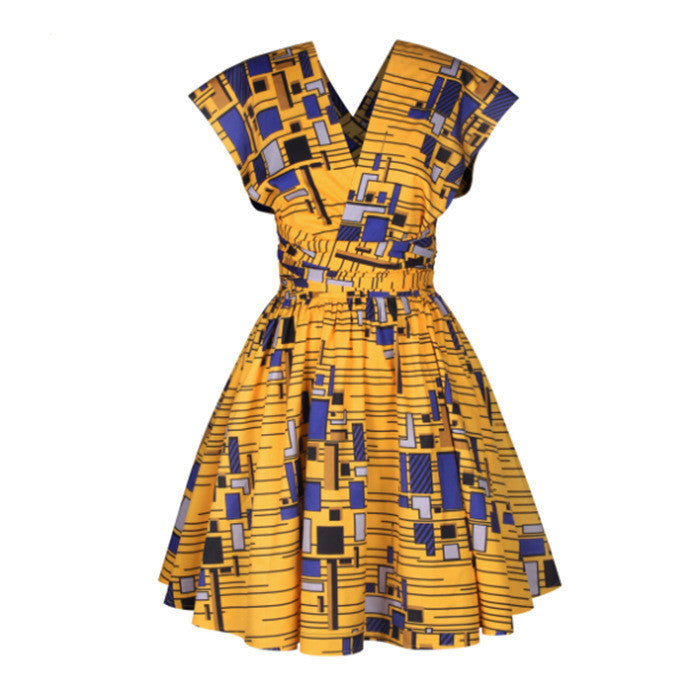 African Women Summer Sexy Printed Dress