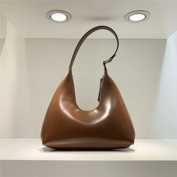 Cowhide Retro U-shaped  Handbag