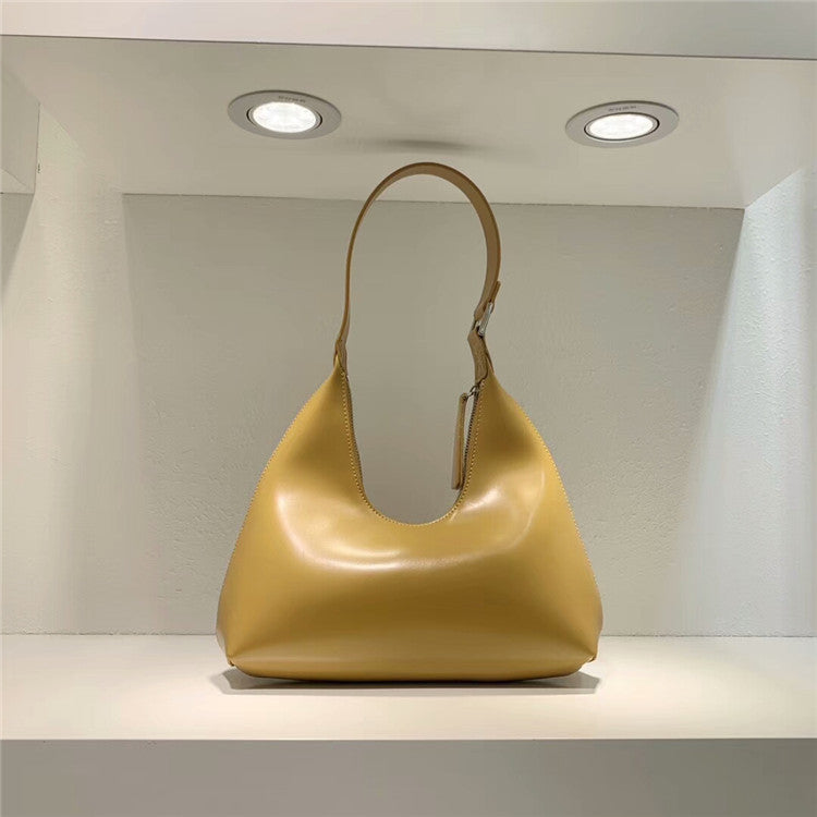 Cowhide Retro U-shaped  Handbag