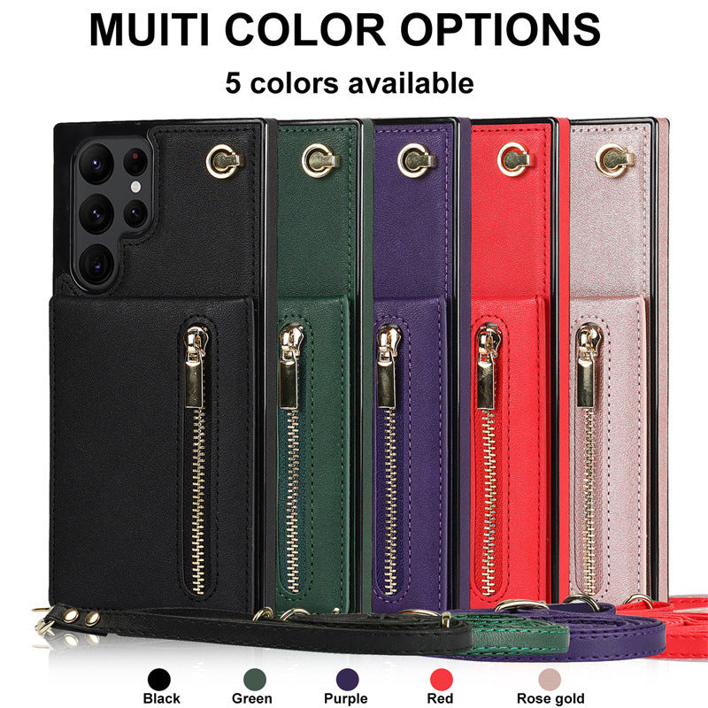 Fashion Slant Across The Zipper Phone Case Protective Cover