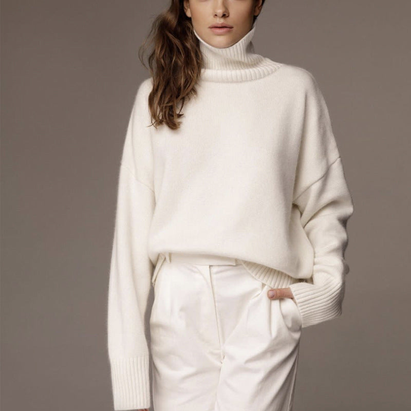 High Collar Loose Knitted Sweater