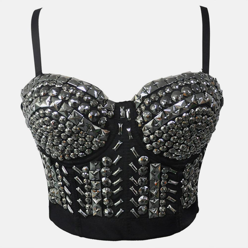 Punk Sequin Bead Women Bra