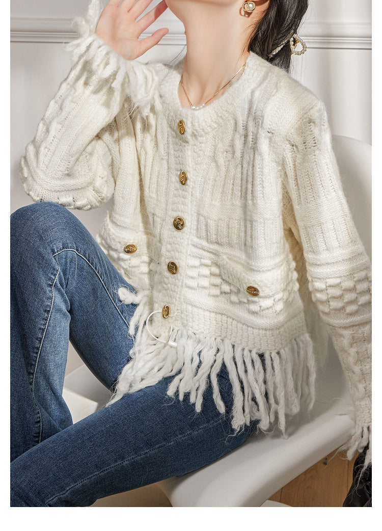 Women's French-style Retro Tassel Cardigan Jacket