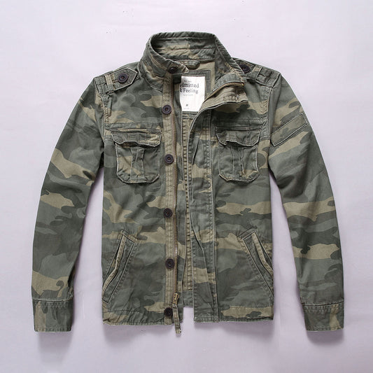 Retro Regular Casual Camouflage Men's Coat