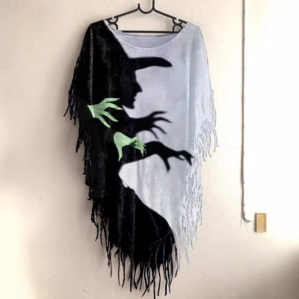 New Autumn Printed Tassel Cloak