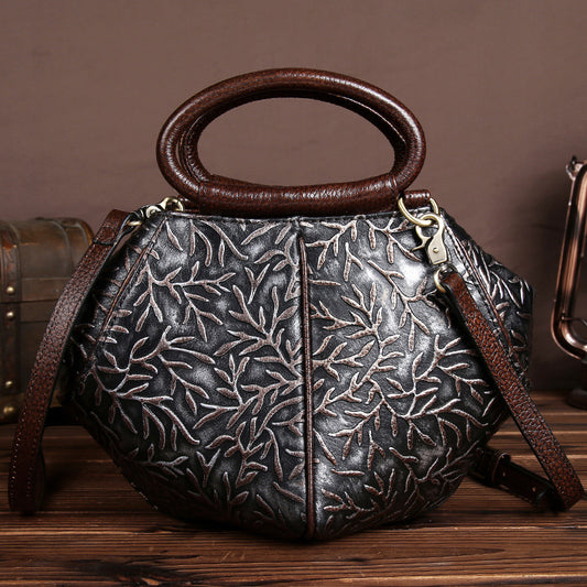 Rubbed retro shoulder bag