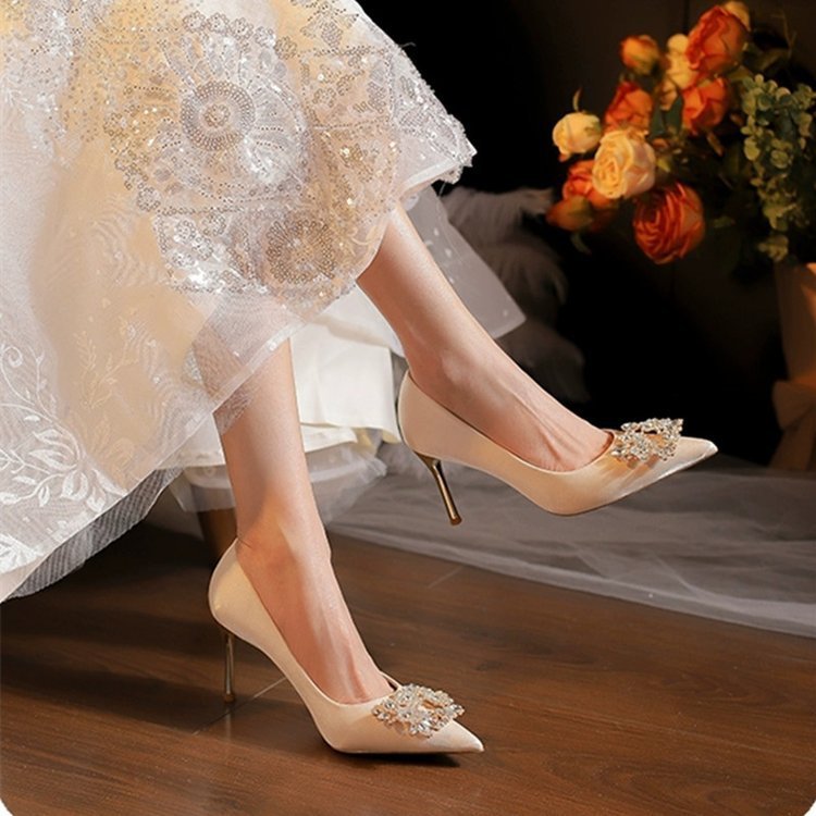 Pointed High Heels Women's Stiletto Wedding Shoes