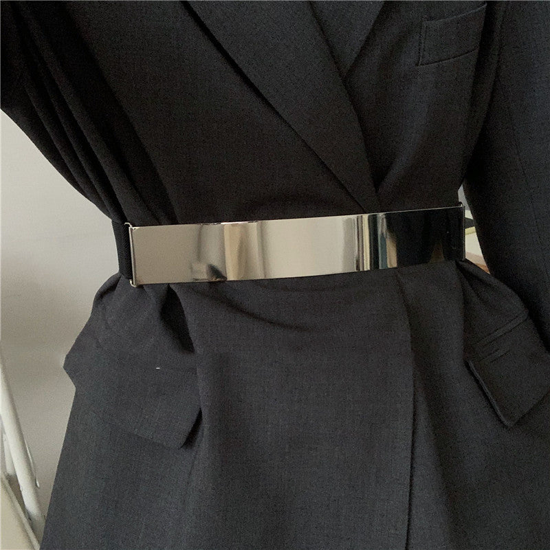 Mirror Glossy Metal  Waist Dress Belt