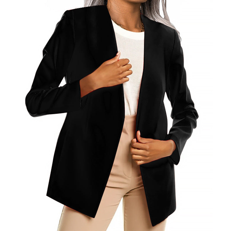 Cardigan Suit Professional Temperament Solid Color Jacket