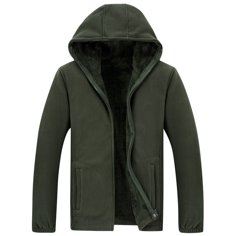 Men's  Hooded Warm Fleece Jacket