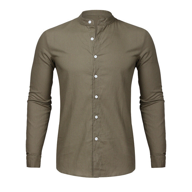 Cardigan long sleeve shirt men