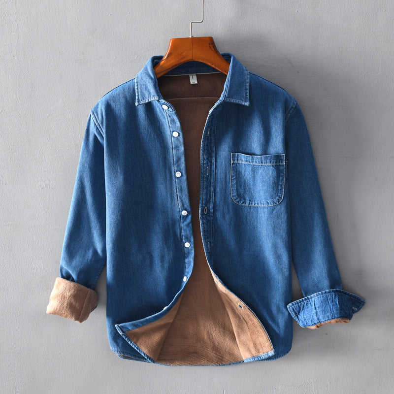 Plush Denim Long Sleeved Shirt